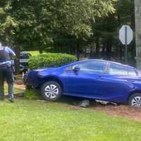 <p>A tow truck was needed to remove the Prius from in front of the Ridgewood home.</p>