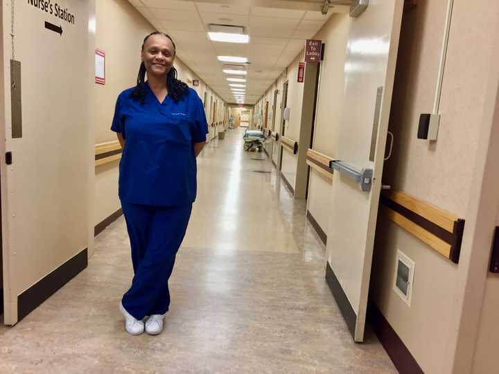 Myrtis Moore, 54 of Hackensack, works at Holy Name Medical Center in Teaneck.