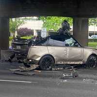 <p>Northbound Route 17 at the Midland Avenue overpass in Paramus.</p>