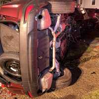 <p>The SUV landed on its side on Pehle Avenue near Santa Lucia Court in Saddle Brook early Friday, Feb. 2.</p>