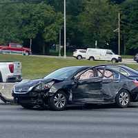 <p>The Range Rover collided with a Honda Civic on northbound Route 17 in Paramus.</p>