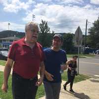 <p>Chris Murphy joked that State Rep. Bob Godfrey welcomed him to his district as the senator made it to Rogers Park in Danbury.</p>