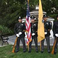 <p>From left: Paramus Det. Mark Pinajian, PO Gil Maynard, PO Diego Cruz and PO Steve Nepola.</p>