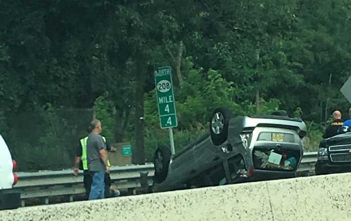 Northbound Route 208 was temporarily closed.