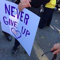 <p>Marchers attend the Solidarity Walk in downtown Katonah.</p>