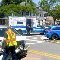 <p>Aftermath of the collision at Spring Avenue and South Irving Street in Ridgewood shortly before noon Friday, June 2.</p>