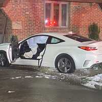 <p>Shiny, new and damaged in a crash on Morlot Avenue in Fair Lawn.</p>