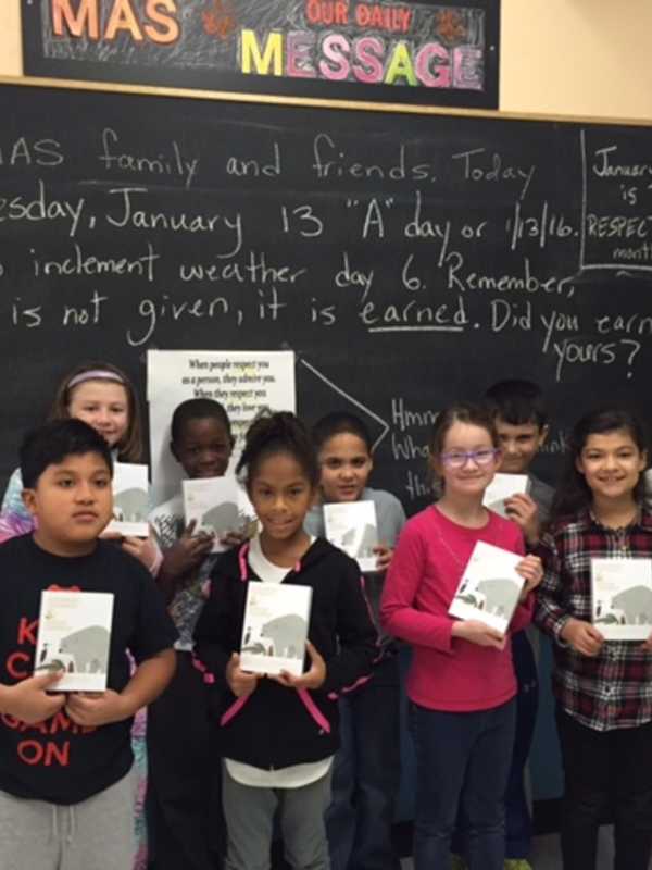 White Plains Third-Graders Receive Dictionaries From Elks Lodge