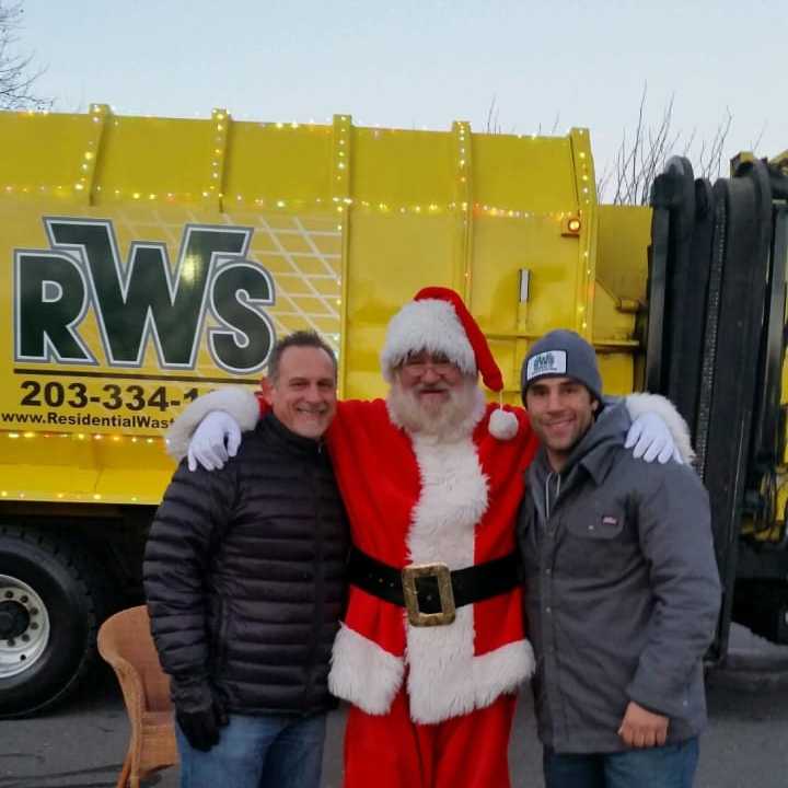 Santa joins the guys from RWS for a Toys for Tots event in Trumbull last weekend.