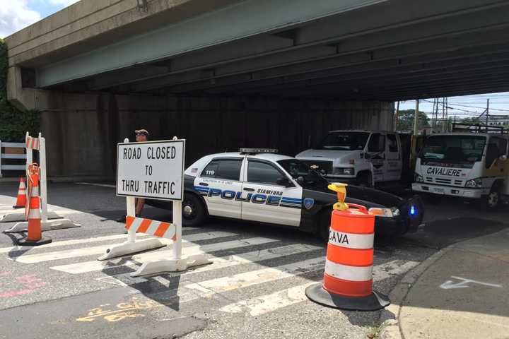 Construction Stops Southbound Atlantic Street Traffic In Downtown Stamford