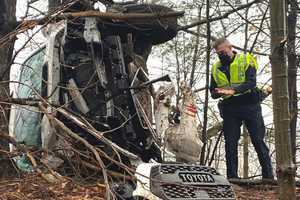 Woodcliff Lake Victim, 17, OK After Pickup Rolls Into Trees Off Route 17