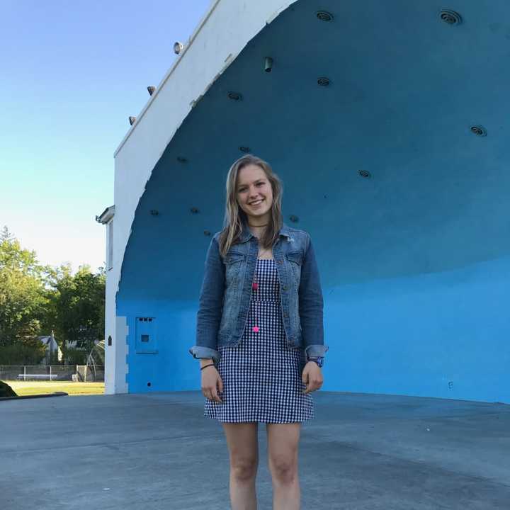 Sophia Swanson at the Kasschau Memorial Bandshell in Ridgewood.