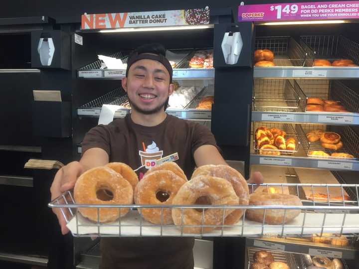 Hackensack Dunkin&#x27; Donuts on Passaic Street gave away hundreds of free treats Friday.