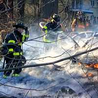 <p>The vehicle got stuck on a large mulch pile that instantly caught fire.</p>