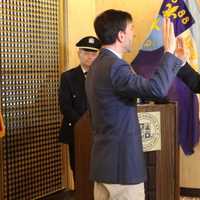 <p>Deputy Police Commissioner Robert Gazzola being sworn in.</p>