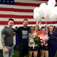 <p>Family members hid until the big moment.</p>