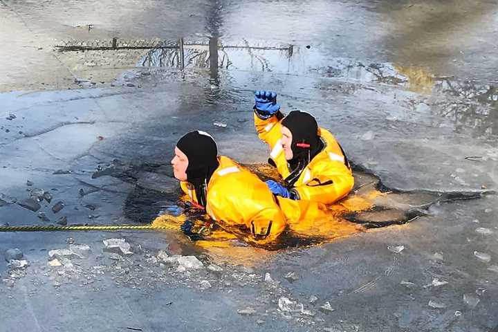 PHOTOS: Ridgefield Firefighters Brave Frigid Waters To Hone Skills
