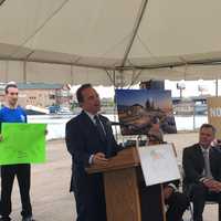 <p>Mayor Joe Ganim welcomes the MGM Bridgeport to the city.</p>