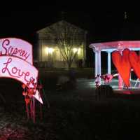 <p>Monroe&#x27;s Caitlin Loehr created the Valentine-themed artwork now on the Stepney Green in Monroe.</p>