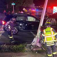 SUVs Collide, Topple Traffic Light In Midland Park