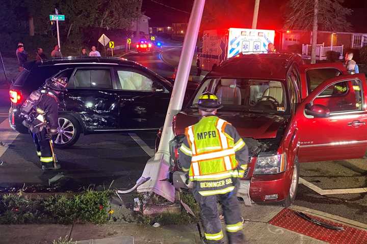 A Chevy Tahoe slammed into a traffic light pole in the collision with a Toyota at the corner of Erie and Franklin avenues in Midland Park around 9 p.m. Thursday, Sept. 8.