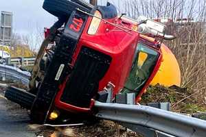 Cement Truck Rolls On Route 208