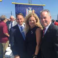 <p>Westchester County Executive Rob Astorino, left, with Putnam County Executive MaryEllen Odell and Rockland County Executive Ed Day at the new Tappan Zee Bridge special ceremony.</p>