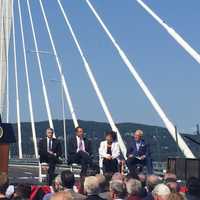 <p>Dignitaries at the new Tappan Zee Bridge ceremony.</p>