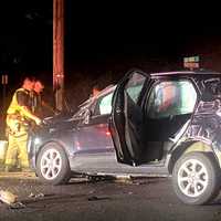 Driver Hospitalized After Splitting Utility Pole, Rolling, Landing Right Side Up In Fair Lawn
