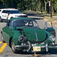 <p>The antique Irish green Porsche 356 coupe got the worst of the crash at the intersection of Franklin Turnpike and Nagle Street on Sept. 23.</p>