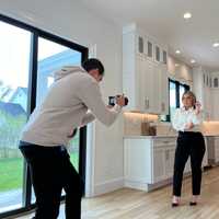 <p>Hernandez photographs Agnes Wanat in the Paramus home she designed on Diane Place.</p>