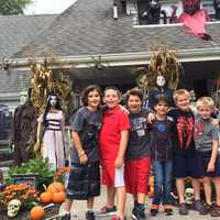 <p>From left: Thaddeus Viar, Matt Purvin, Kyle Campanelli, Aiden Campanelli, Connor MacIsaac and Ryan MacIsaac. None are spooked by the decor.</p>