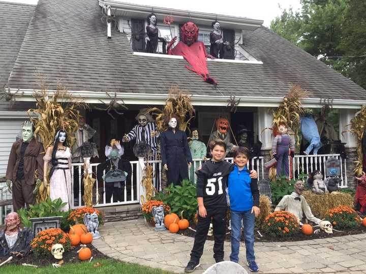 Kyle, left, and Aiden Campenlli outside of their Upper Saddle River home.