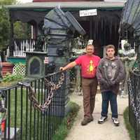 <p>Cilli and his son, Giorgio, 16, spent all of Sunday working on their haunted Hackensack Halloween display.</p>