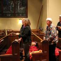 <p>Attendees listen to the concert at St. Paul&#x27;s Church in Englewood. </p>