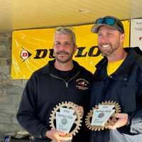 <p>Paramus, NJ Police Lt. Brian Linden and Kennett Square, PA's Don Lamborn at the Keystone State Motorcycle Skills competition in Gettysburg.</p>