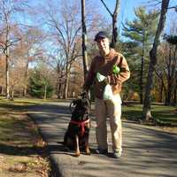 <p>Hexe and Paul get ready to go home after an exciting afternoon at the dog park.</p>