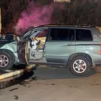 <p>The minivan was towed from the scene after Glen Rock firefighters cleaned up a minor fuel spill.</p>