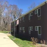 <p>The SUNY Purchase College dormitory where an argument began during a barbecue party on Sunday. A suspect displayed a gun before running off into the woods, pursued by campus and Harrison police.</p>