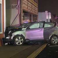 <p>At the scene of the predawn crash on Godwin Avenue in Midland Park.</p>