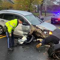 SUV Slams Into Utility Pole In Glen Rock