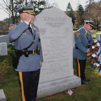<p>NJ State Troopers honor Colonel H. Norman Schwarzkopf.</p>
