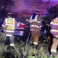 <p>The Toyota Camry was headed south on Route 208 when it careened off the highway, uprooted a sign and struck a building on Virginia Drive in the Blue Ridge Manor Condos in Fair Lawn around 11 p.m. Aug. 26.</p>