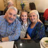 <p>Francesca with great aunt Cetta Gregory and great uncle Nick Gregory, her mom&#x27;s aunt and uncle. Cetta was a teacher in the district for more than 30 years.</p>