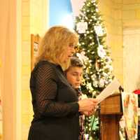 <p>Stephen Petruzzello&#x27;s mother, Linda, does one of the readings during Mass.</p>