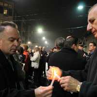 <p>Community members at the candlelight vigil.</p>