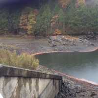 <p>The Saugatuck Reservoir is several feet lower than usual. October 2016.</p>