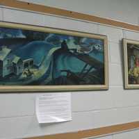 <p>Paintings hang in Leonia&#x27;s Anna C. Scott Elementary School.</p>