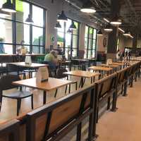 <p>Amazon Fresh dining area.</p>