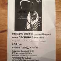 <p>A flier for an upcoming concert by CantiamoCHOIR, which will be conducted by Marlane Tubridy of Weston.</p>